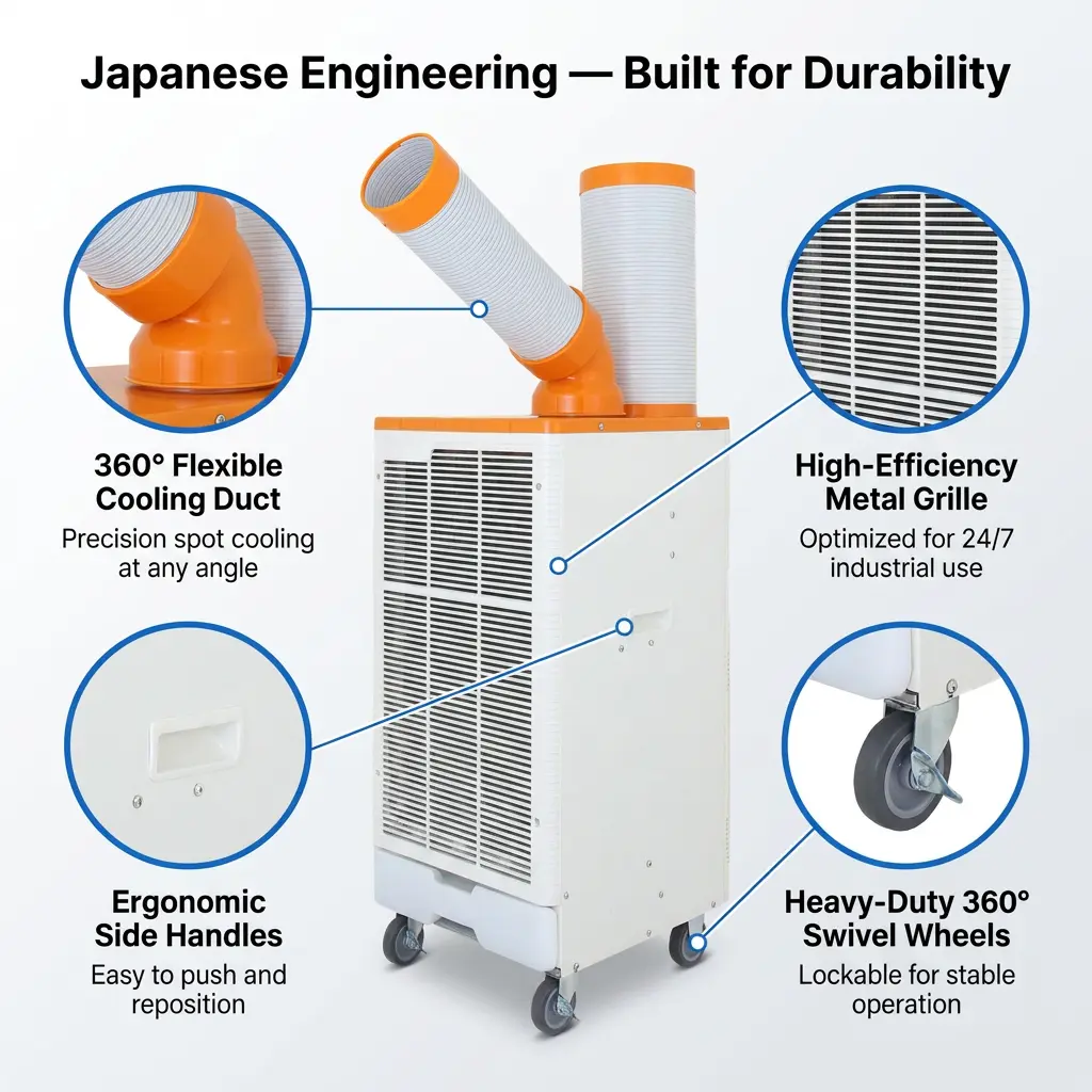 OEM-oranssi valkoinen japanilaistyylinen 3 min nopea jäähdytyspistejäähdytin teollisuusilmastointikone metallityöpajaan OEM-oranssi valkoinen japanilaistyylinen 3 min nopea jäähdytyspistejäähdytin teollisuusilmastointikone metallityöpajaan